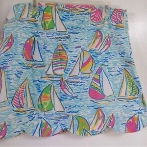 🔥🔥Lilly Pulitzer You Gotta Regatta Lynnie Sailboat Scalloped Skirt